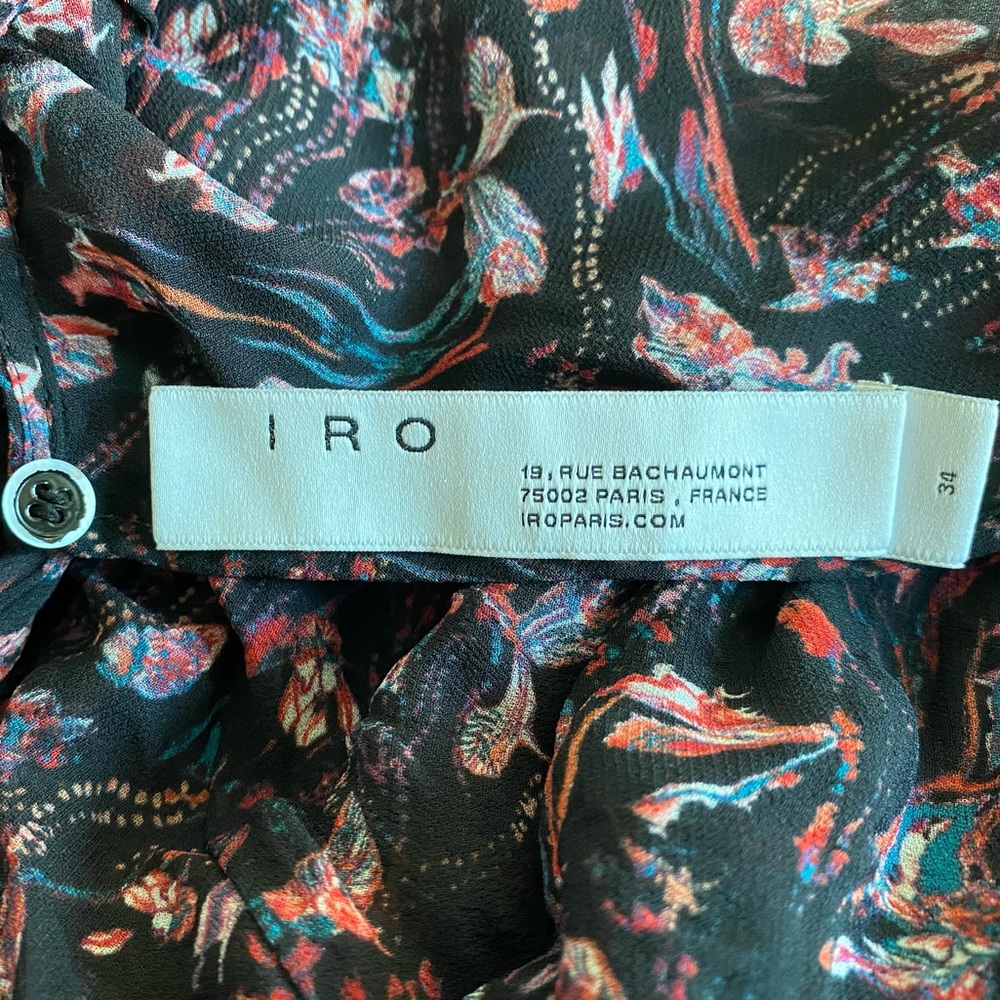 IRO Sheer Floral Print Long Sleeve Lou Top - Picture 8 of 10